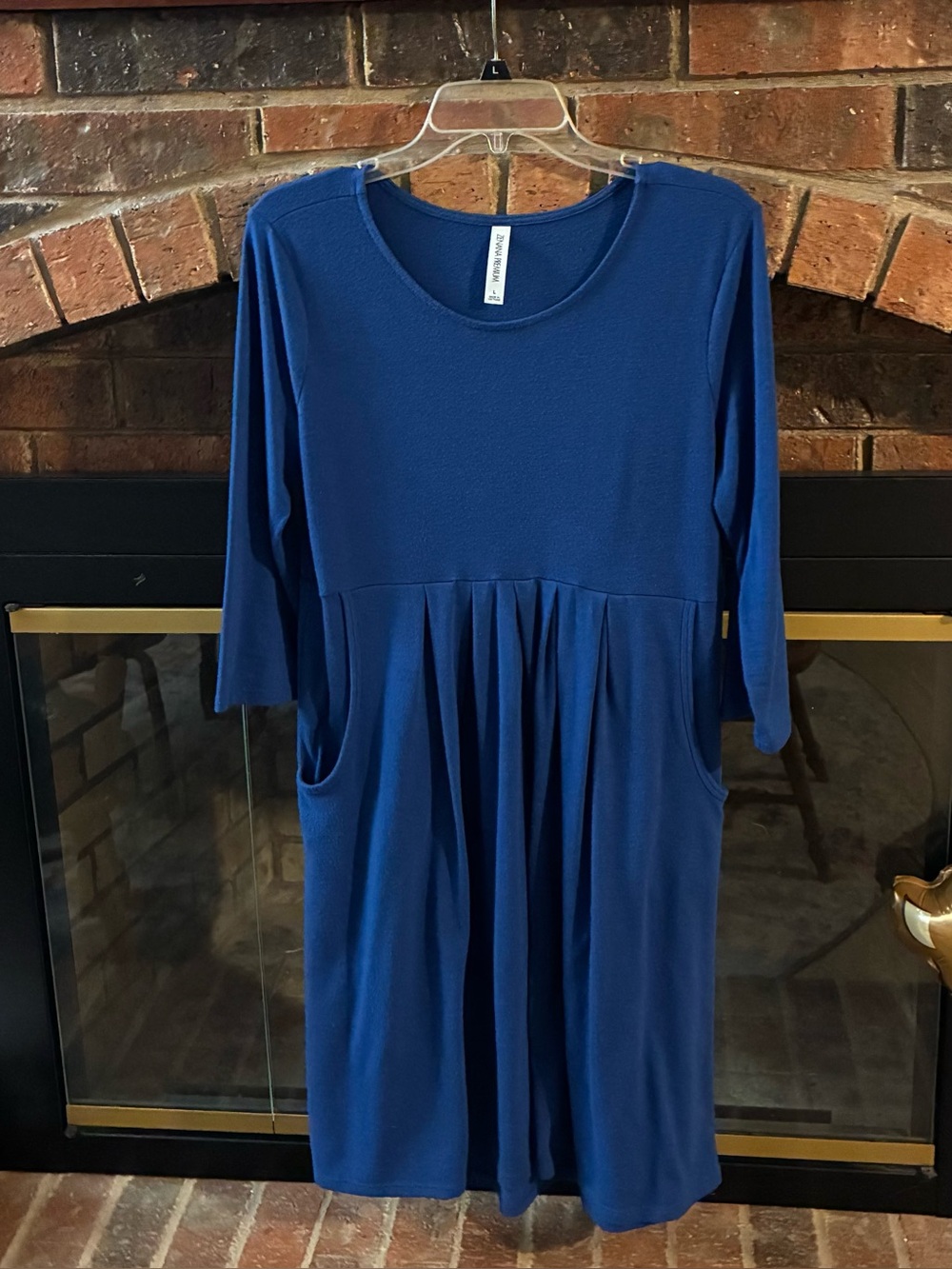 Zenana Outfitters Deep Blue Crewneck Dress